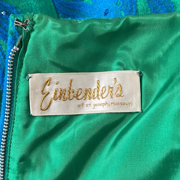 VINTAGE Gorgeous Mardi Gras New York Blue and Green Dress - Picture 9 of 11